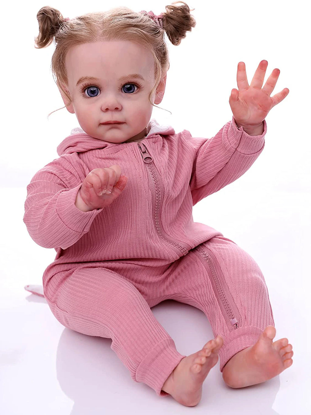 22 Inch Realistic Reborn Baby Girl Doll, Lifelike Silicone Doll Reborn Toddler Doll Baby Toy Gift for Kids & Collectors