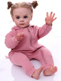 22 Inch Realistic Reborn Baby Girl Doll, Lifelike Silicone Doll Reborn Toddler Doll Baby Toy Gift for Kids & Collectors
